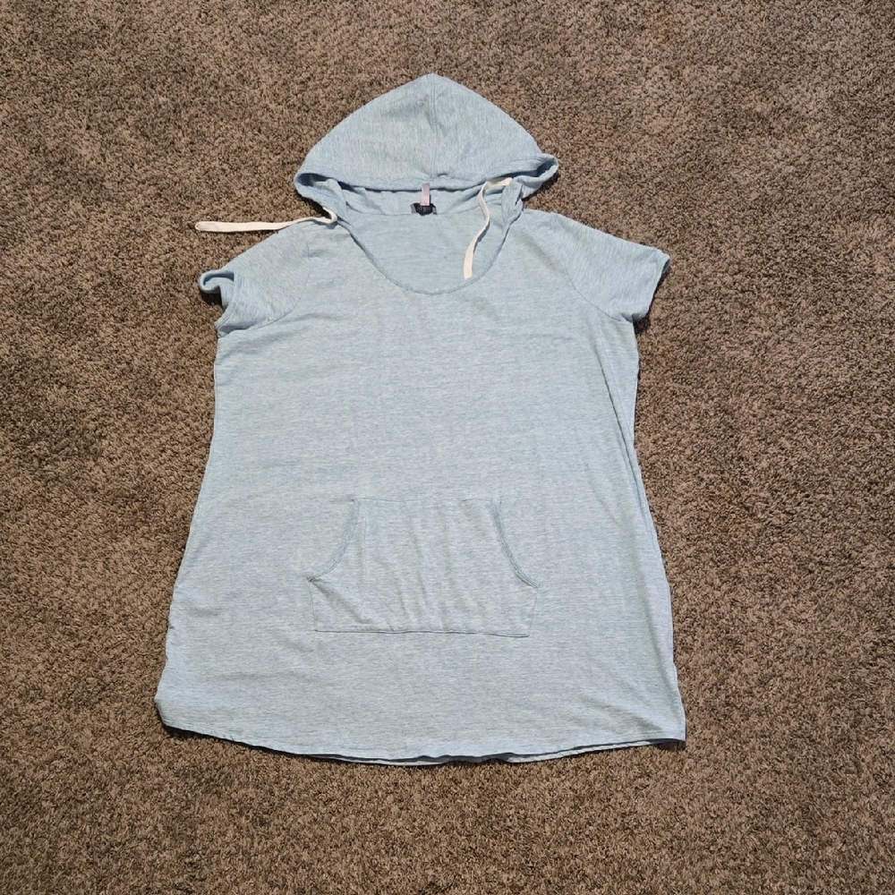 AnyBody Light Blue Hooded Chemise